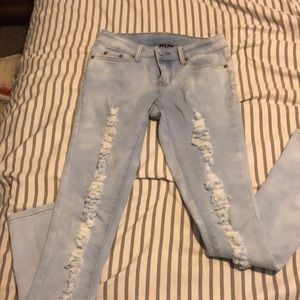 Distressed jeans